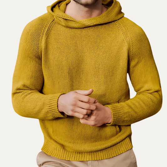 Men's Fitted Crew Neck Pullover Hoodie - OutfitLondon