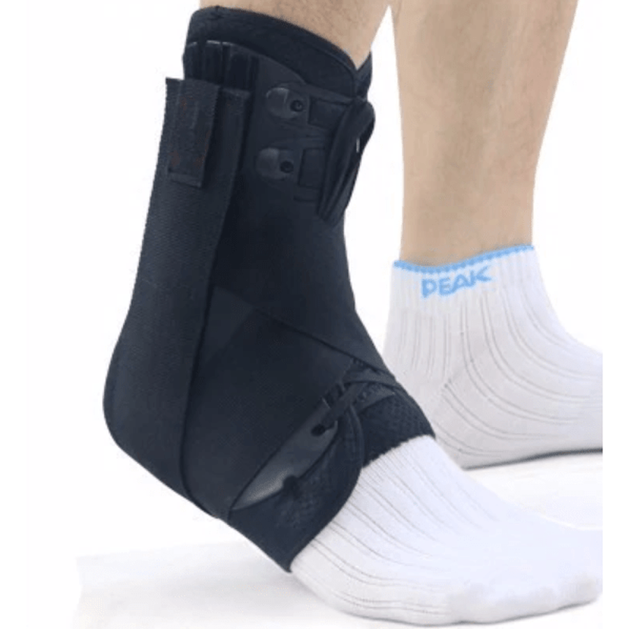 Reinforced Ankle Brace - Lace Up With Stabilizer Straps