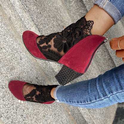 Elegant Lace High Heel Boots