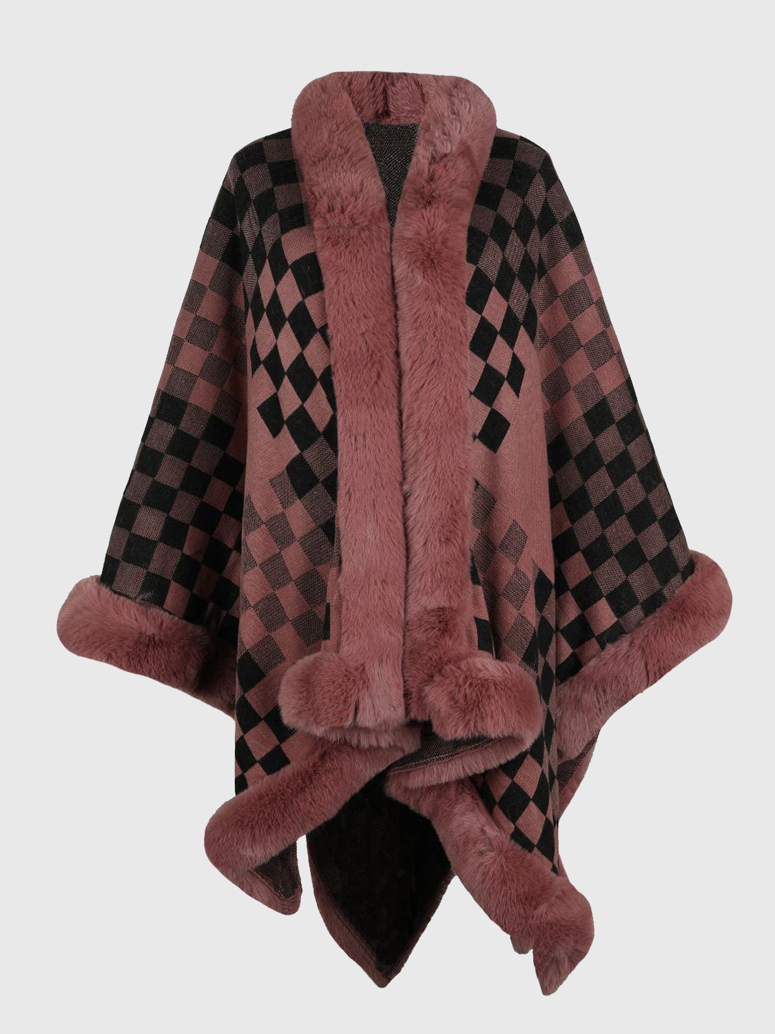 Soft Printed Fleece Poncho Wrap