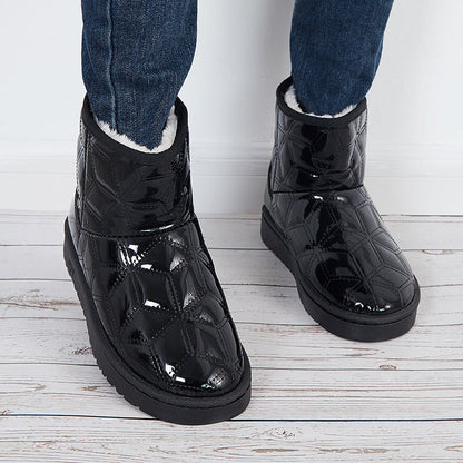 Waterproof Warm Fur Platform Snow Booties Winter Ankle Boots