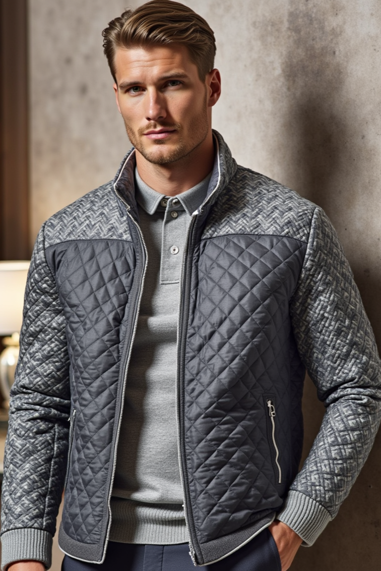 Stylish Water Resistant Quilted Mens Jacket - OutfitLondon