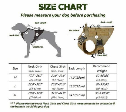 Military No-Pull Tactical Dog Harness Vest