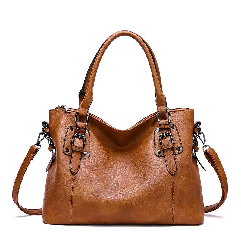 Big Leather Tote Handbag for Women - OutfitLondon