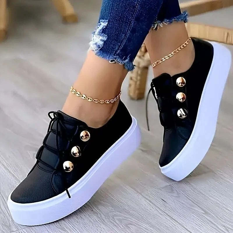 Platform Orthopedic Women Shoes Arch Support Breathable Comfortable Round Toe Box Lace Up Anti-Slip Fashion Shoes