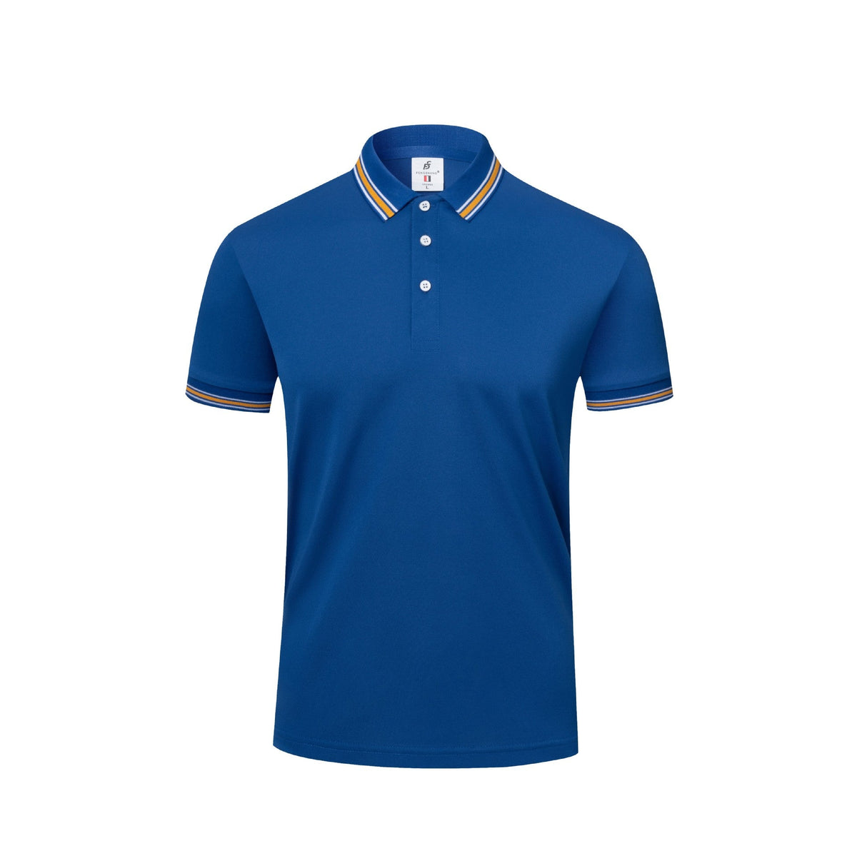 Men's Casual Cotton Short-Sleeve Polo Shirt with Lapel Collar
