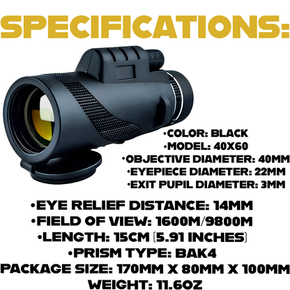 Starscope HD Monocular – 10X Zoom Telescope for Phone, Hiking, Bird Watching & Outdoor Use