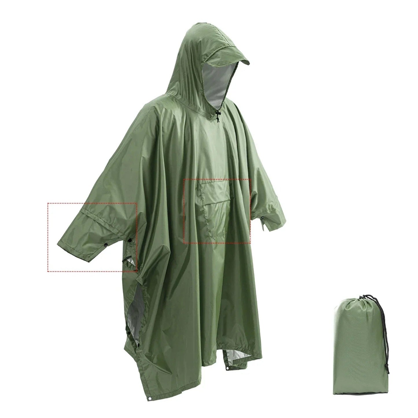 Breathable Compact Men Women Rain Jacket Poncho