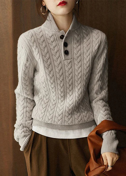 Cozy Women's Cable Knit Crew Neck Sweater
