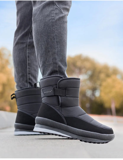 Insulated Men's Snow Boots - Waterproof and Warm