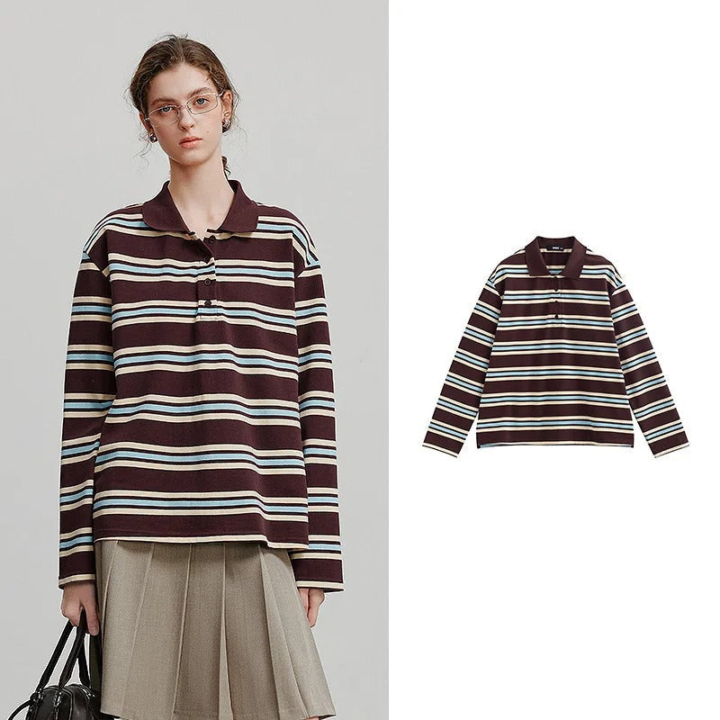 Timeless Horizontal Stripe Button Down Shirt