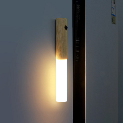 Rotatable Wooden LED Wall Lamp - Magnetic Detachable & Stepless Dimming Rechargeable Wall Light