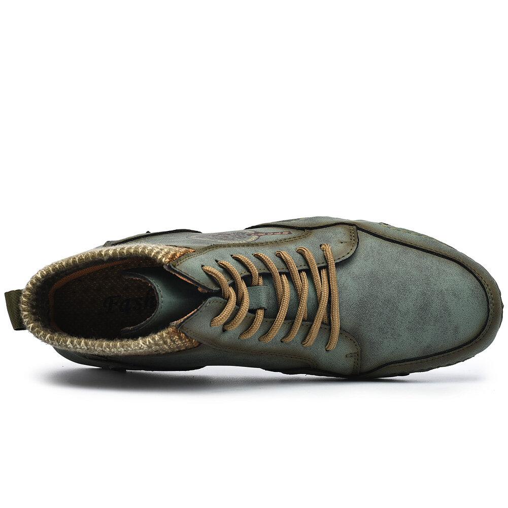 Barefoot Beck Shoes Men's Handmade Soft Slip Resistant Lace Up Leather Ankle Boots