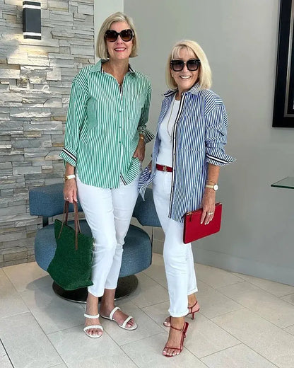 Classic Casual Striped Women's Blouse