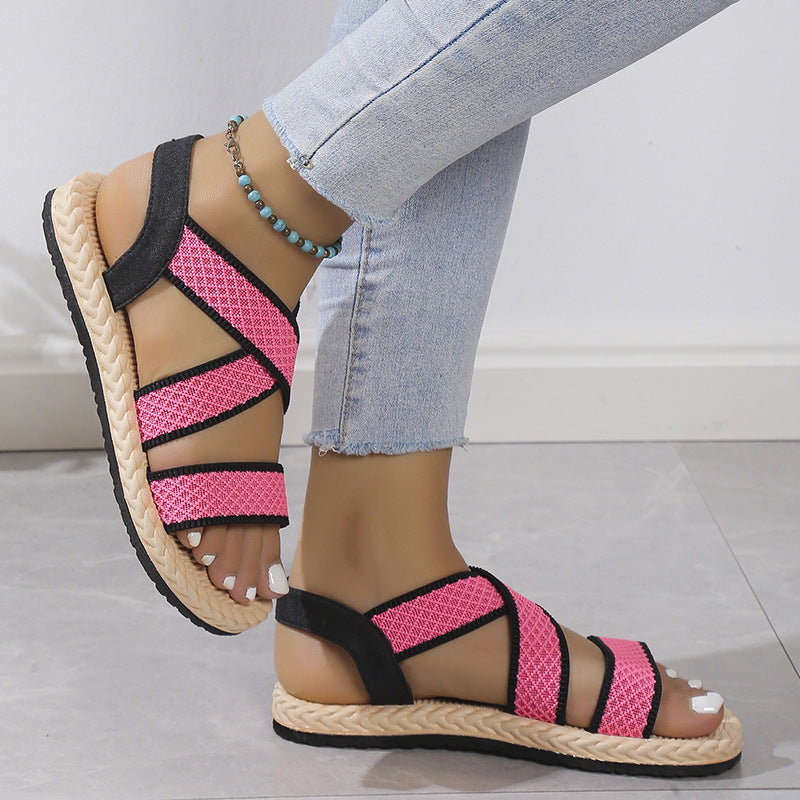 Women's Orthopedic Stretch Sandals Cork Espadrille Roman Sandals