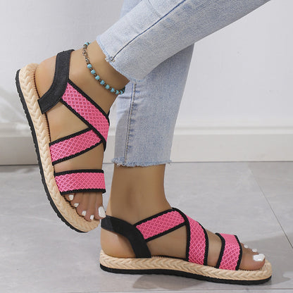 Women's Orthopedic Stretch Sandals Cork Espadrille Roman Sandals