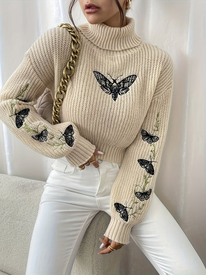 Cozy Women's Floral Knit Sweater - OutfitLondon