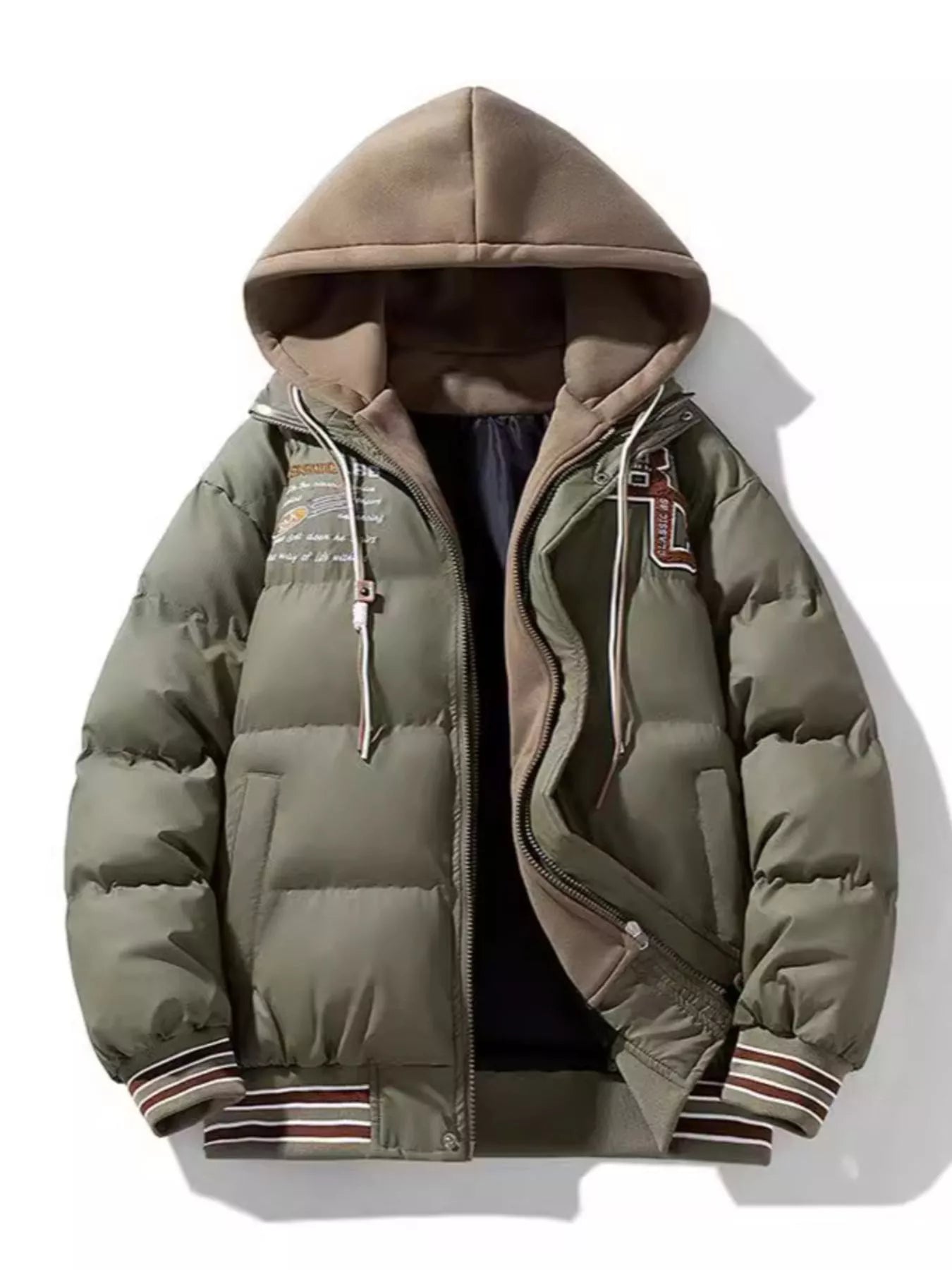 Large Size Warm Insulated Hooded Jacket - OutfitLondon