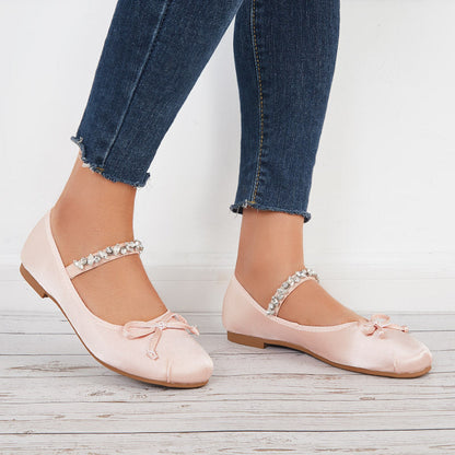 Women Mary Jane Flats Round Toe Slip on Ballet Flat Shoes