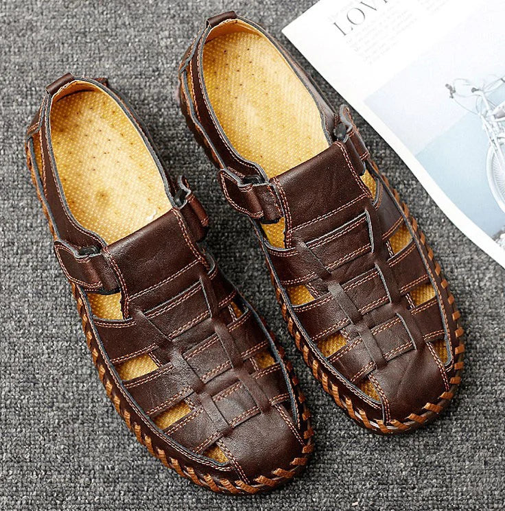 Men's Outdoor Daily Summer Hand-sewn Soft Leather Casual Sandals