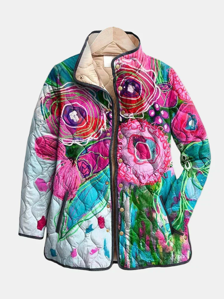 Classic Floral Quilted Coat