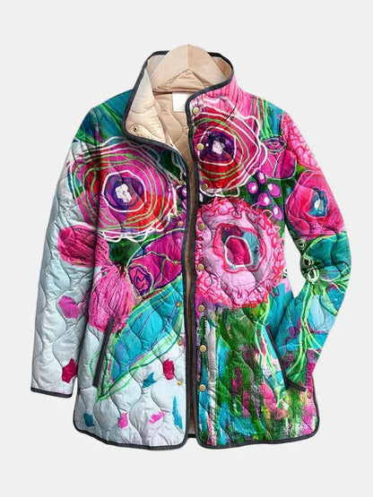 Classic Floral Quilted Coat