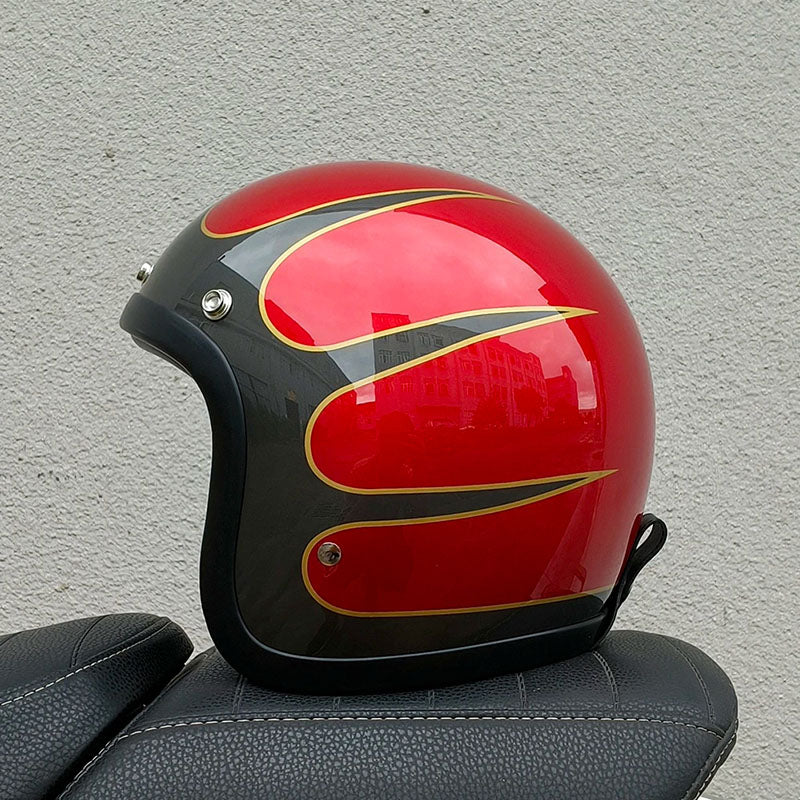 Retro Style Motorcycle Helmet DOT ECE Certified