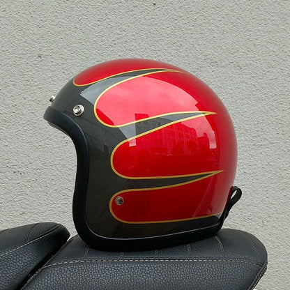 Retro Style Motorcycle Helmet DOT Approved