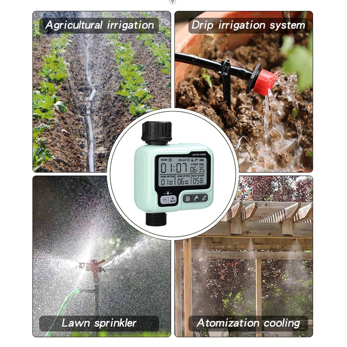 Intelligent Water Sprinkler Timer for Garden Hose