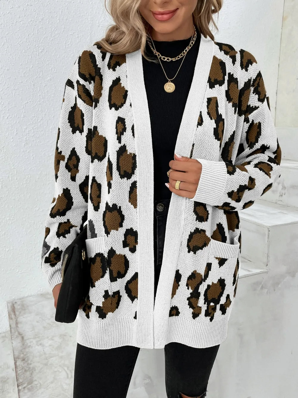 Wildlife Pattern Cardigan Sweater