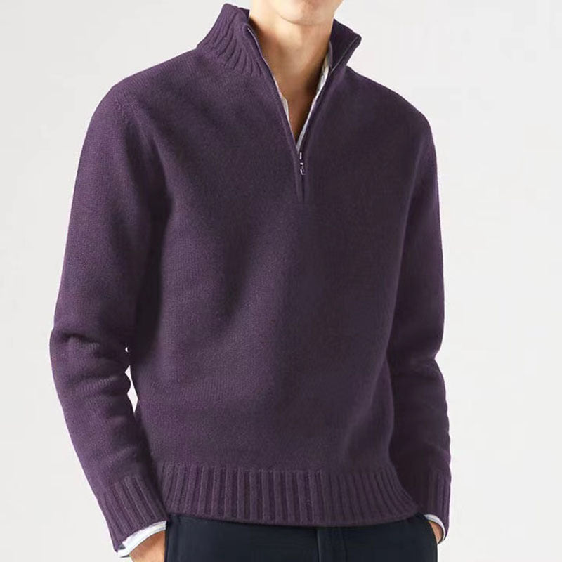 Warm Men's Fleece Quarter Zip Pullover Sweater