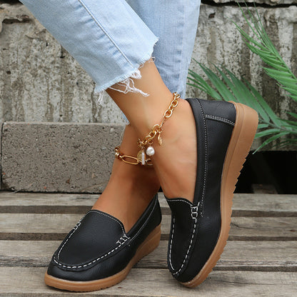 Plain Color Casual Loafers Flats