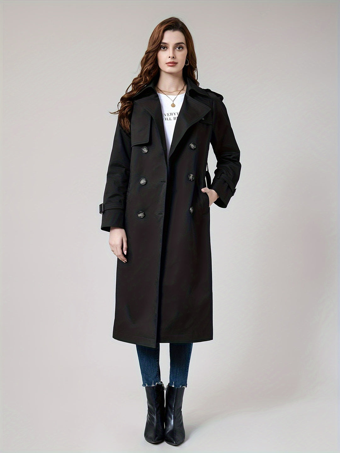 Warm Double Button Wool Pea Coat