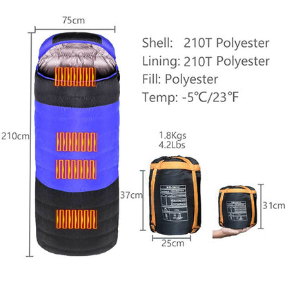 New Heating Down Cotton Sleeping Bag USB Warmth