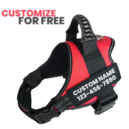 Personalised Dog Harness Strong No Pull Premium Custom Name Reflective Vest