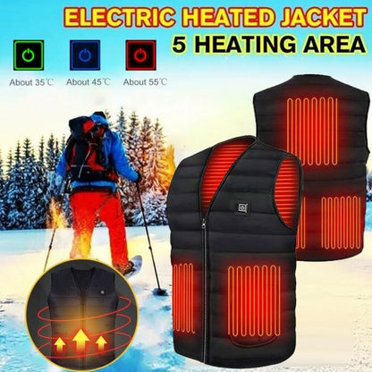 Heated Jacket Men Women Heating Coat Warm Winter Vest Electric USB Jacket Thermal