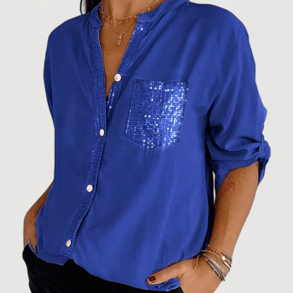 Glittering Sequin Detail Women's Top