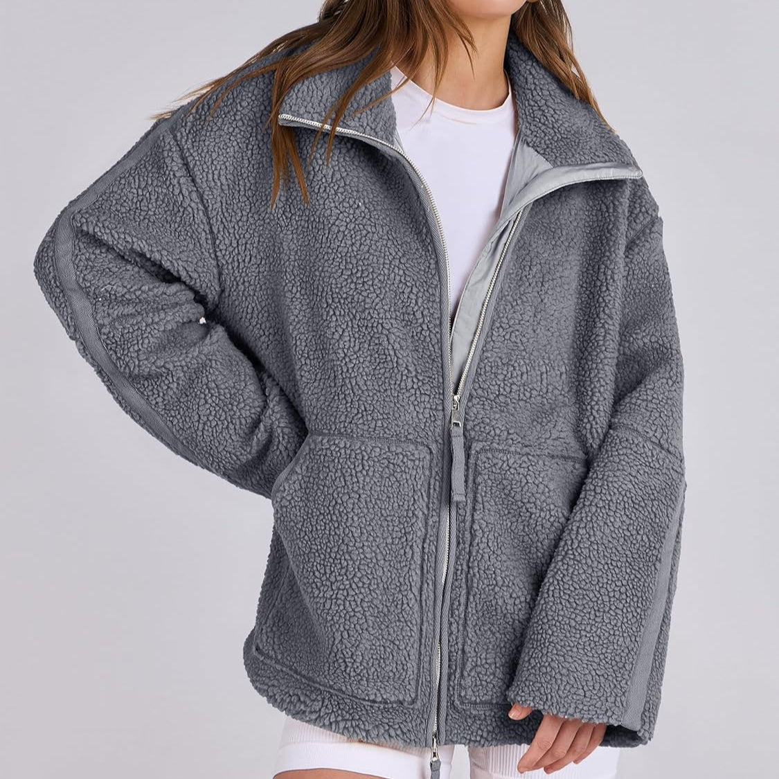 Warm Fleece Zip Up Winter Jacket