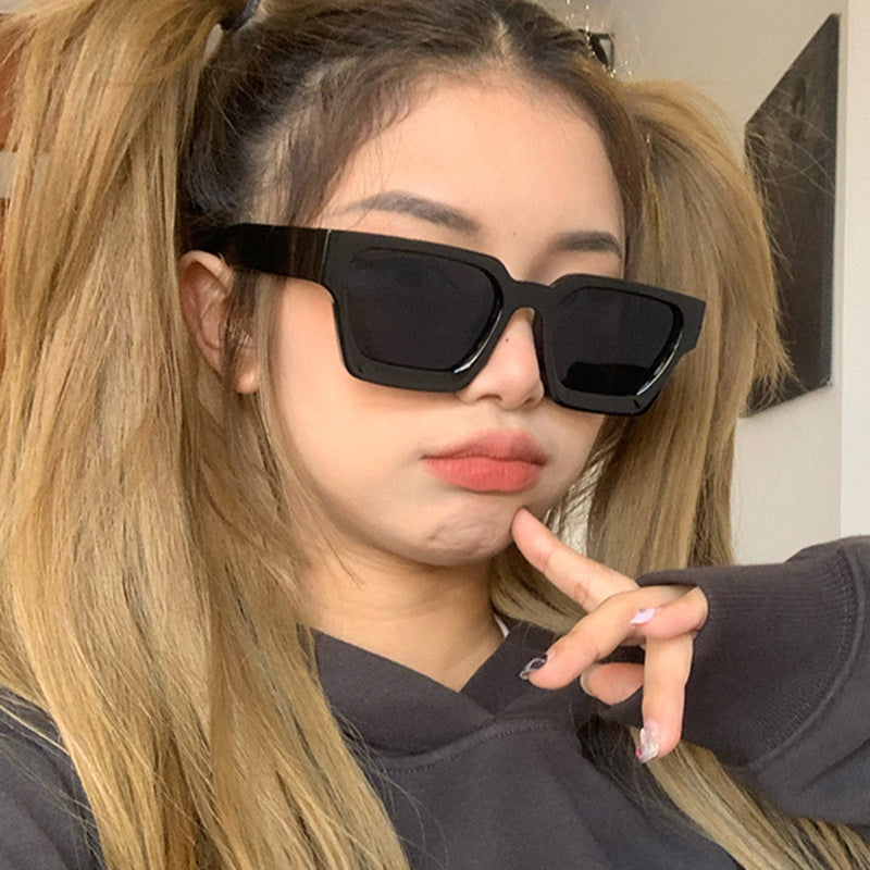 Women's Retro Acetate Frame Square Sunglasses