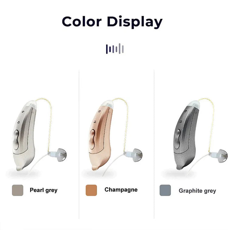 Behind Ear Hearing Aid : Invisible Bluetooth Hearing Aids With App Control