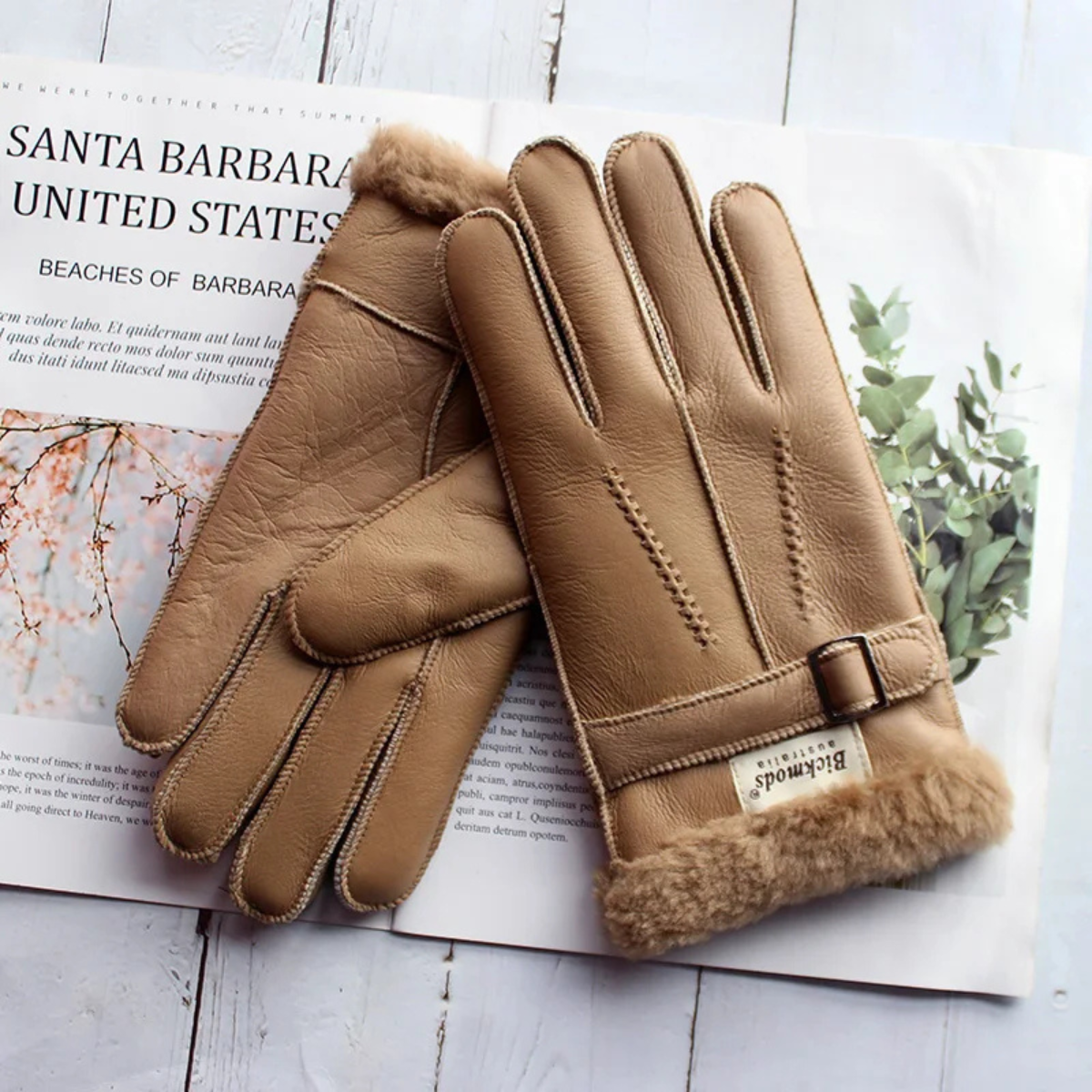 Warm Sheepskin Men's Winter Gloves