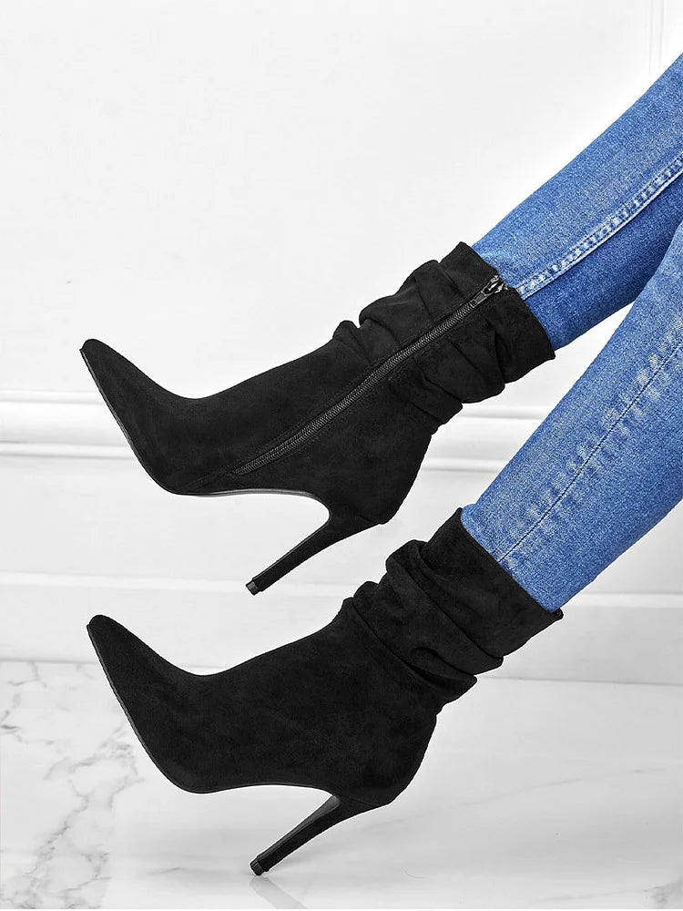 Chic Pointed Toe High Heel Booties