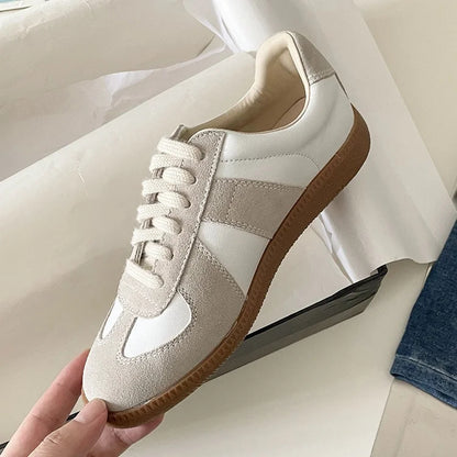 White Leather Low Top Sneakers Shoes