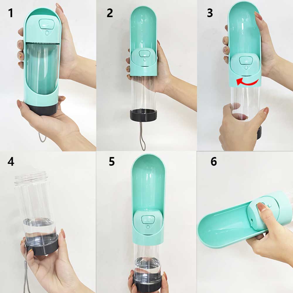Portable Dog Water Bottle 300ml Drinking Bowl