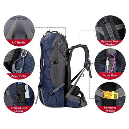 Waterproof 60L Hiking Rucksack - Ultra Lightweight & Comfortable