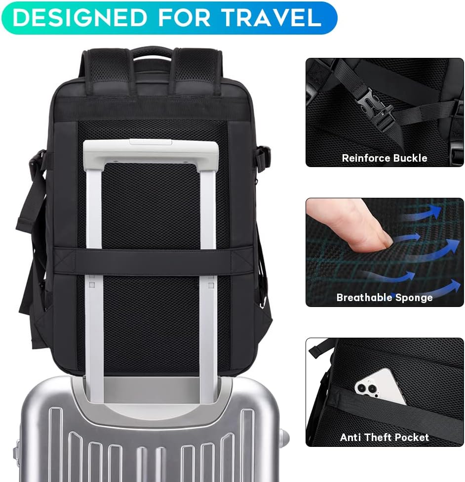 Spacious 26-45L Water Resistant Hiking Rucksack with Laptop Compartment