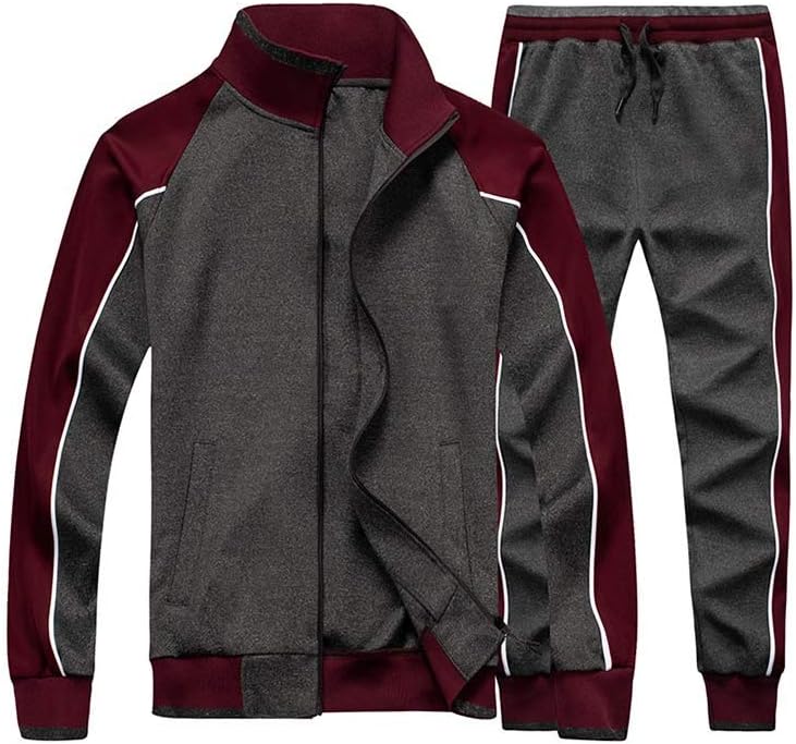 Athletic 2-Piece Mens Tracksuit with Bold Stripes
