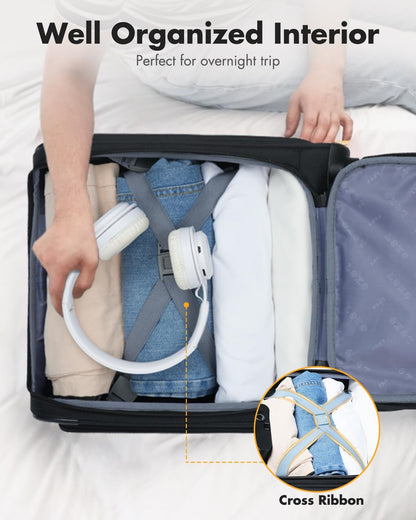 Compact Underseat Luggage with 360 Wheels & Laptop Sleeve