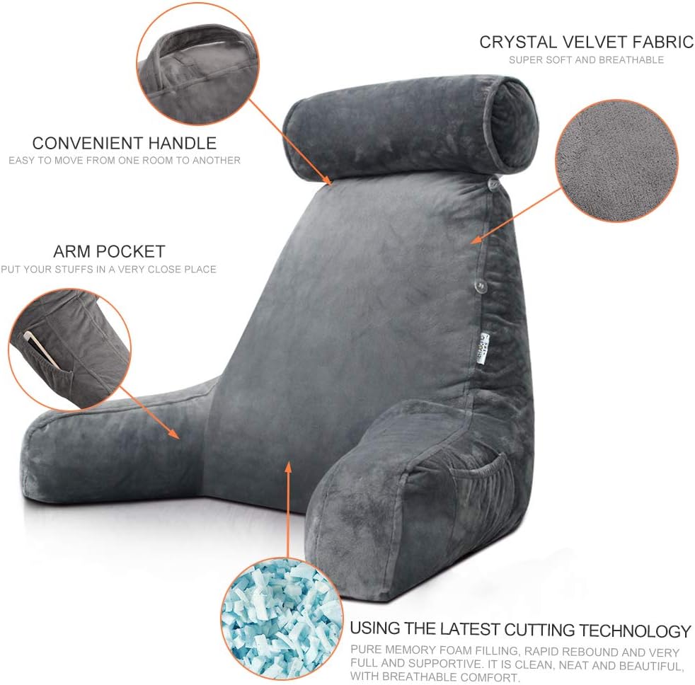 Comfortable Bedrest Pillow with Supportive Arms