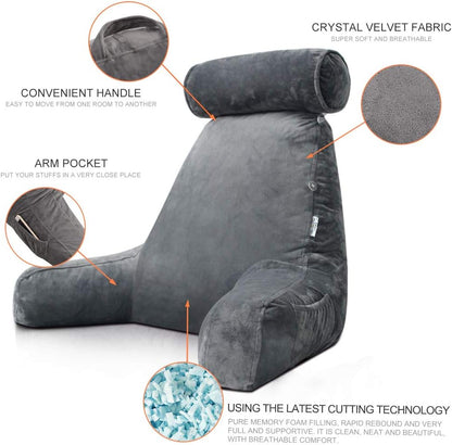 Comfortable Bedrest Pillow with Supportive Arms